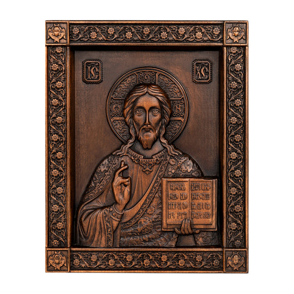 Jesus Christ Pantocrator Wood Carving