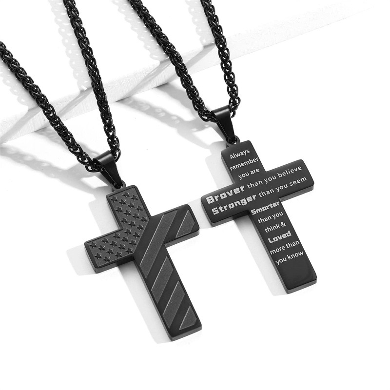 American Flag Cross Necklace