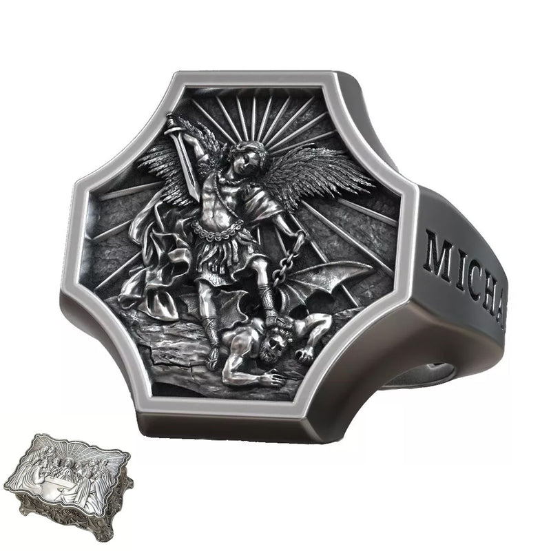 Archangel Michael S925K Silver Ring