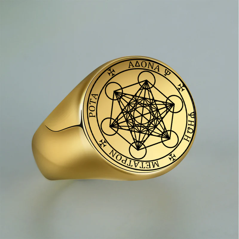 Spring Sale: Archangel Metatron Cube Stainless Steel Ring