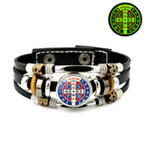 St. Benedict's Exorcism Medal Luminous Braided Adjustable Snap Clasp Multi-Layer Bracelet