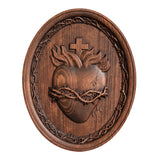 Sacred Family Three Sacred Hearts Wall Decoration Wood Sculpture