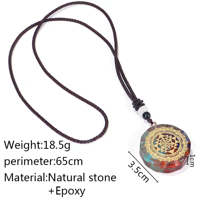 Day Day Up Orgonite Pendant Om Symbol Luminous Necklace Chakra Healing Energy Necklace Meditation Jewelry 1.38 inch