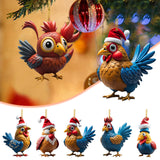 Creative Cute Animal Chicken Christmas Hanging Christmas Birds Car Hanging Home Christmas Tree Decorations