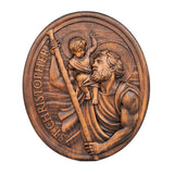 St.Christopher Christian Wood Carving Plaque/The patron saint of travelers