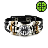 St. Benedict's Exorcism Medal Luminous Braided Adjustable Snap Clasp Multi-Layer Bracelet