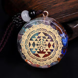 Day Day Up Orgonite Pendant Om Symbol Luminous Necklace Chakra Healing Energy Necklace Meditation Jewelry 1.38 inch