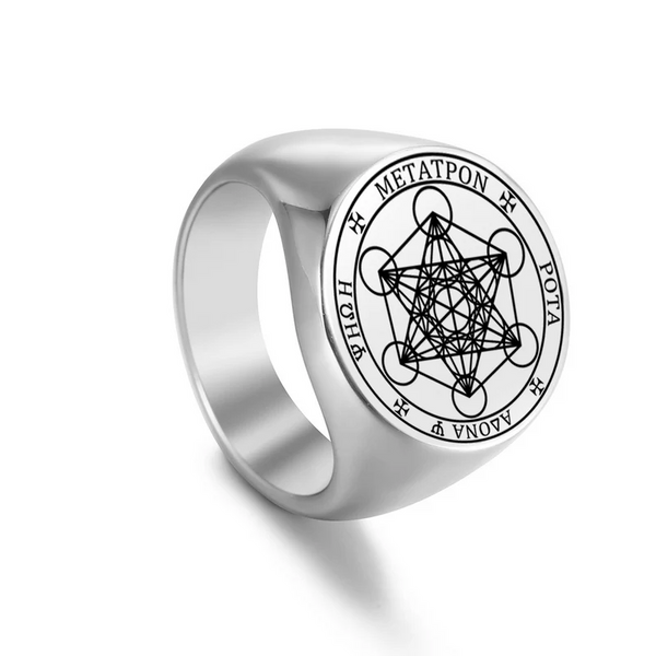 Spring Sale: Archangel Metatron Cube Stainless Steel Ring