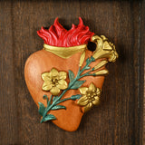 Holy Family Three Sacred Hearts Wooden Wall Decoration