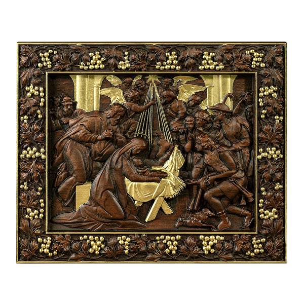 Nativity Scene Wood Carved Plaque, Natural Beech Solid Wood Religious Gift, Christmas Christian Gift