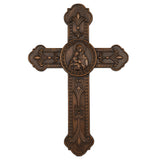 Wooden crucifix of the Virgin, Virgin Mary, Baby Jesus, religious wooden icon, wall crucifix, wall decoration