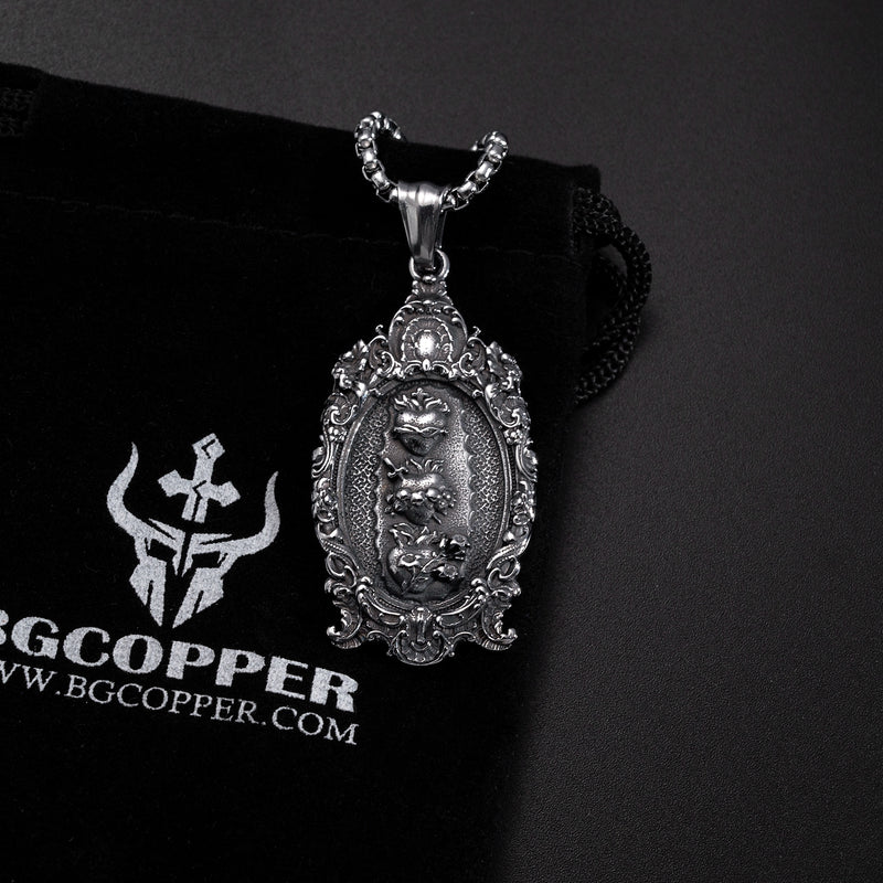 Spring Promotion:Holy Family Three Sacred Hearts Necklace - only available at Bgcopper