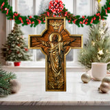 Ascension of Jesus wood carving cross