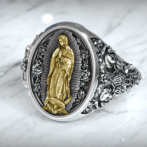 S925K Silver Our Lady of Guadalupe Ring