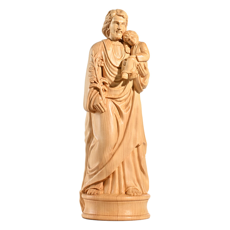 Limited edition：20" Southern European boxwood  Statue of St Joseph and Child Jesus