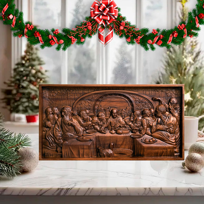 Last Supper Religious Carving Icons Personalized Gifts Wood Carving Religious Wood Wall Art