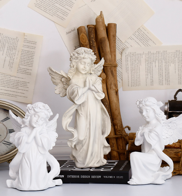 Little angel statue mini angel sculpture statue indoor and outdoor home garden decoration vintage decorative gifts