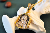 S925K Silver Gilt Our Lady of Perpetual Help Pendant Necklace