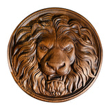 Carved Lion Head Wood Carving Wall Art