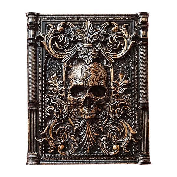 Panel Skull wood carving, wall art, picture, wall hangings