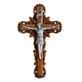 Silver painted version Ash wood Crucifix ，Jesus Christ, wooden Cross gift of love