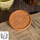 Bgcopper Wooden Tree of Life Celtic Cross Coasters