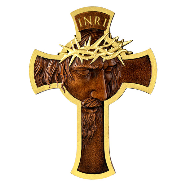 Jesus Holy Crown of Thorns Wood Cross, Christ delivered us from the curse of sin