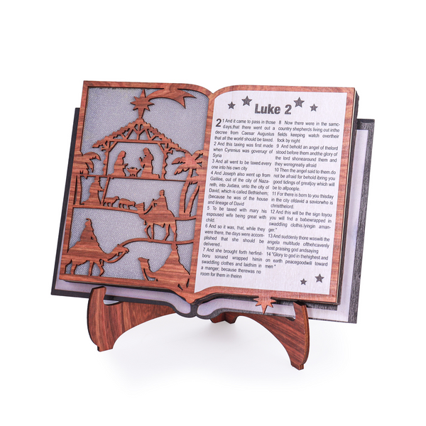 Wooden Glowing Scripture Craft Ornaments Creative Nativity Home Table Decoration Wooden Christmas Holiday Decoration