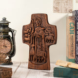 Good Shepherd Crucifix Wood Carving Religious Gift - Endless Care and Guidance