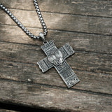 S925K Silver "Faith, Hope, Love" Cross Necklace with Bible Verse