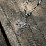 S925K Silver "Faith, Hope, Love" Cross Necklace with Bible Verse