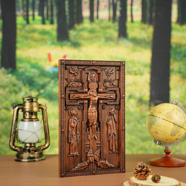 Bgcopper Christ Crucifix Wooden Carved Image