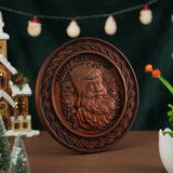 Best Christmas Gift - Santa Claus Round Wooden Wall Decoration