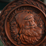 Best Christmas Gift - Santa Claus Round Wooden Wall Decoration