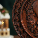 Best Christmas Gift - Santa Claus Round Wooden Wall Decoration