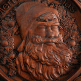 Best Christmas Gift - Santa Claus Round Wooden Wall Decoration