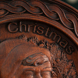 Best Christmas Gift - Santa Claus Round Wooden Wall Decoration