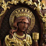 St. Barbara, patron saint of artillery, wood sculpture