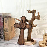 Holy Spirit Cross Wooden Hand Carved Cross for Wall Decor, Religious Gift Cross