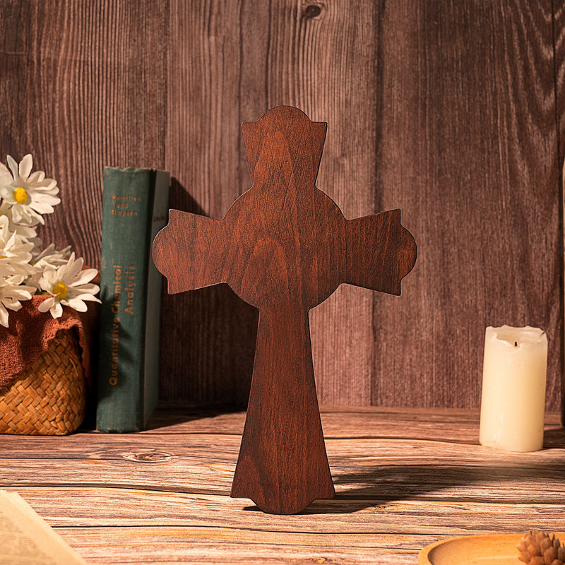 Holy Spirit Cross Wooden Hand Carved Cross for Wall Decor, Religious Gift Cross