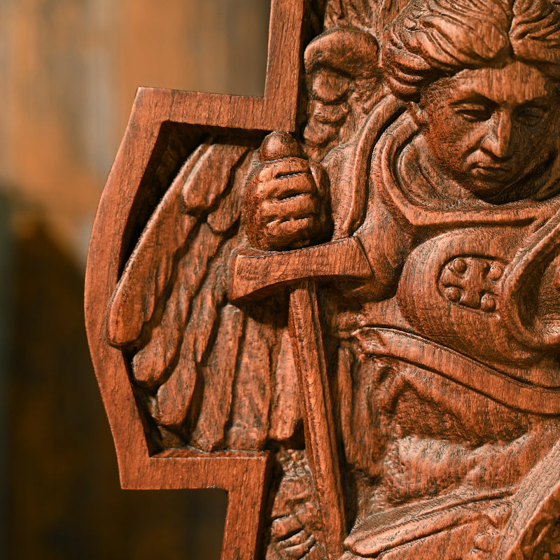 Archangel Michael Wooden Sculpture