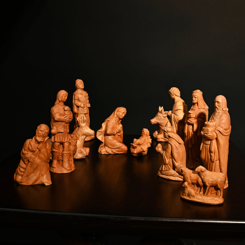 Jesus Manger Nativity Scene Wooden Statue Tabletop Ornament - Best Christmas Gifts