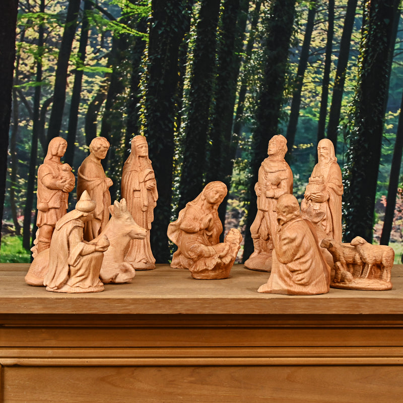 Jesus Manger Nativity Scene Wooden Statue Tabletop Ornament - Best Christmas Gifts