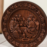 The Last Supper Round Wooden Sculpture