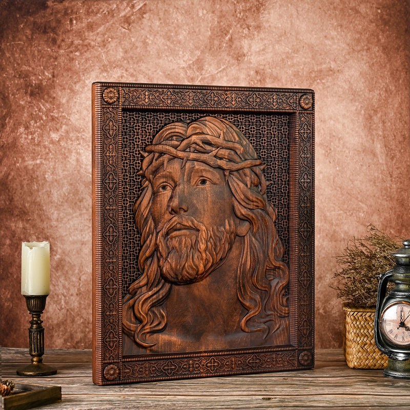 Jesus Crown of Thorns Wood Sculpture