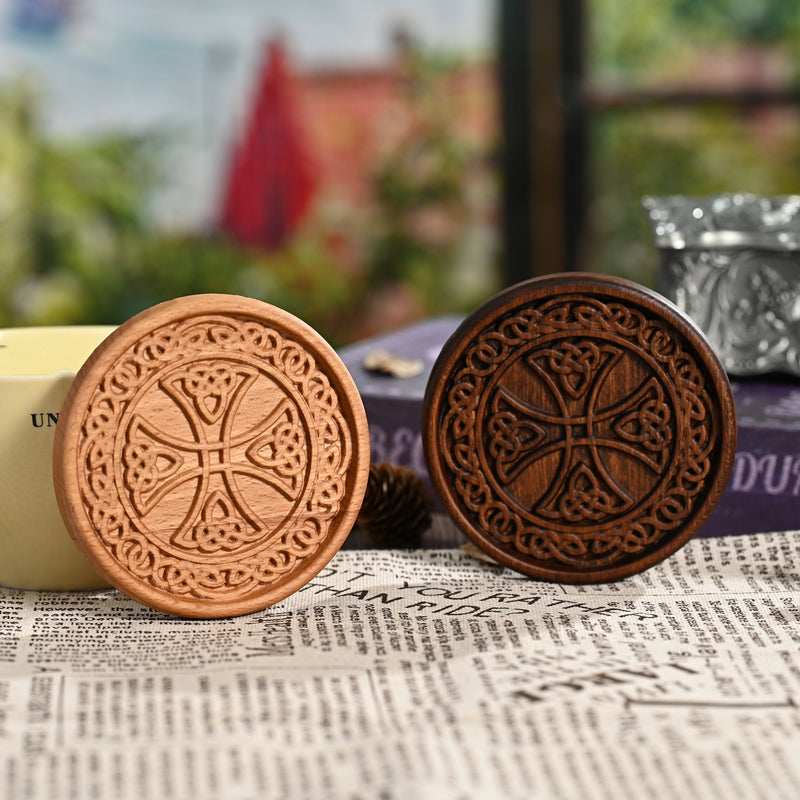 Bgcopper Wooden Tree of Life Celtic Cross Coasters