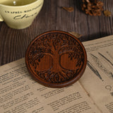 Bgcopper Wooden Tree of Life Celtic Cross Coasters