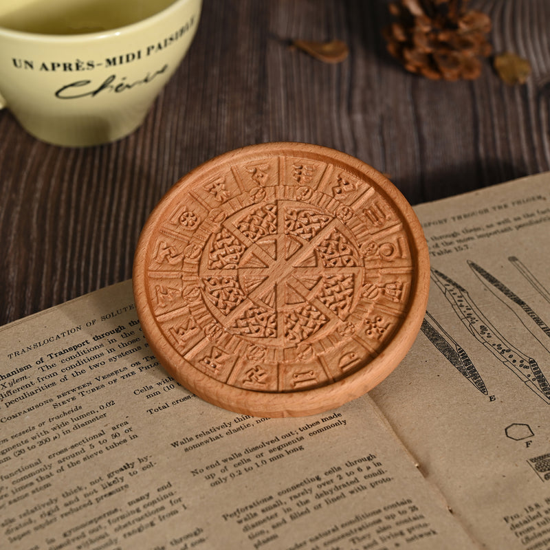 Bgcopper Wooden Tree of Life Celtic Cross Coasters