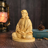 Jesus Meditation Wooden Statue Tabletop Ornament