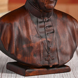 St. Francis of Assisi Round Carved Wooden Tabletop Ornament